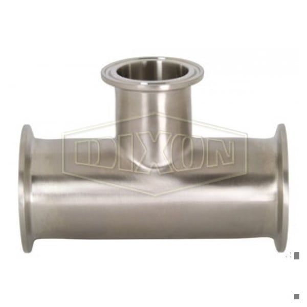 Clamp Reducing Tee, 1-1/2 x 1/2 in, 316L SS, Domestic